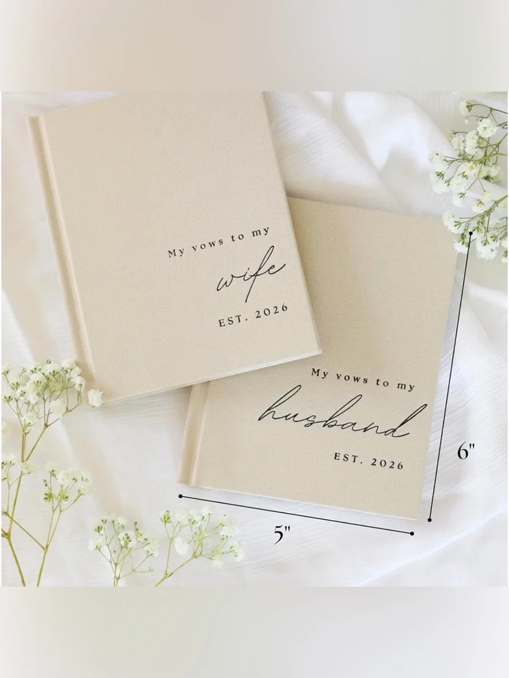 Vows Notebook Set for Wife & Husband — Beige